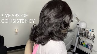 3 Years of Consistent appointments | Healthy hair | How to do a silk press on natural hair