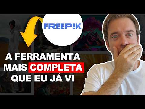 Thumbnail do vídeo: Como Usar a Freepik: Tutorial Para Criar Imagens, Ícones, Mockups e Até Vozes Com IA