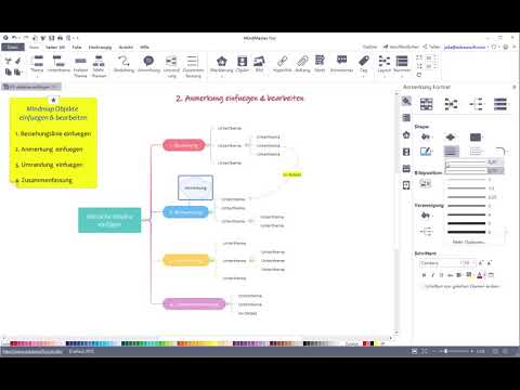 MindMaster Tutorial - Einfügen von Verbinder, Anmerkung, Umrandung & Zusammenfassung