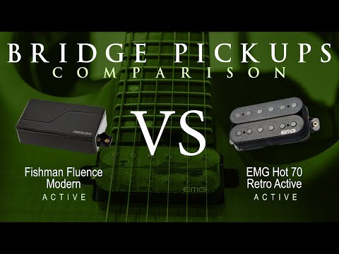Fishman FLUENCE MODERN vs EMG HOT 70 RETRO ACTIVE - Active Bridge Pickup Guitar Tone Comparison Demo