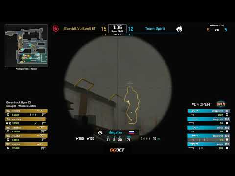 sh1ro ACE Clutch || Gambit vs Team Spirit || Dreamhack Csgo