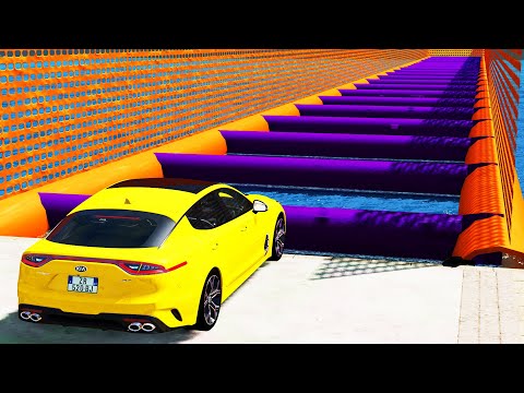 BeamNG DRIVE - Water Speed Bumps Crashes