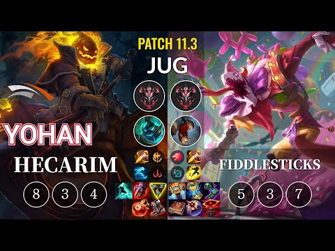 HLE yoHan Hecarim vs Fiddlesticks Jungle - KR Patch 11.3