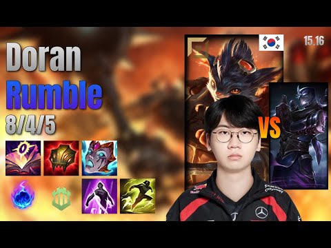 Doran Top Rumble vs Shen lol KR solo rank Full Game 15.16 | 도란 럼블 vs 쉔