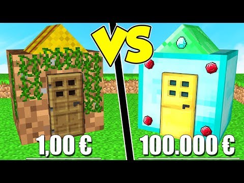 CASA DA 1€ contro CASA DA 100.000€ su MINECRAFT!