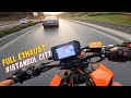 FULL EXHAUST KTM Duke 390 Akrapovic Popcorn Safewafe İSTANBUL CITY 4K RAW