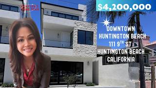 Downtown Huntington Beach Luxury Home Tour | 4 Bed • Private Elevator • $4.2M Beach Home