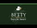 Taylor Swift – betty - LOWER Key (Piano Karaoke Instrumental)