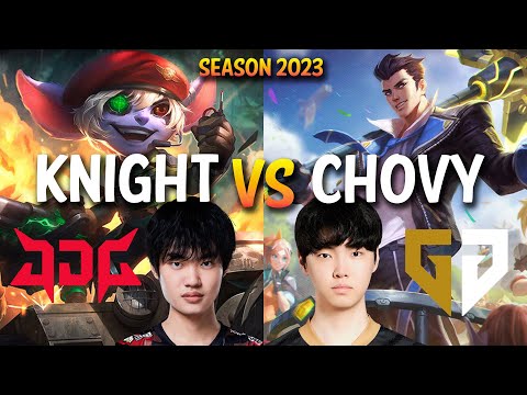 JDG Knight vs GEN Chovy - (Morgan, Knight, Aiming vs Kiin, Chovy, Effort) - Patch 13.15 KR ranked