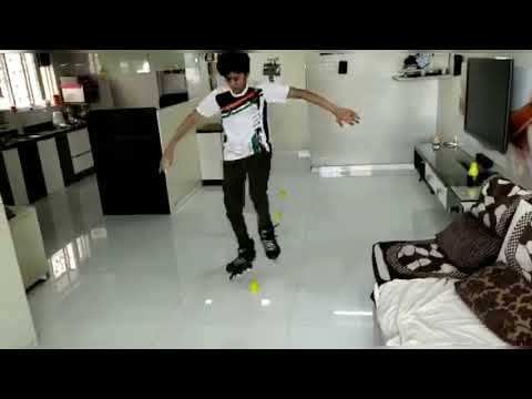 JUMP AND CROSS - INLINE FREESTYLE SKATING. LEVEL-2 TRICK. SLALOM.