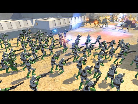 Clone Army Tunnel TRENCH RUN! - Men of War: Star Wars Mod Battle Simulator