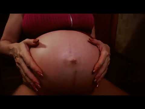 Very nice big belly pregnant woman 