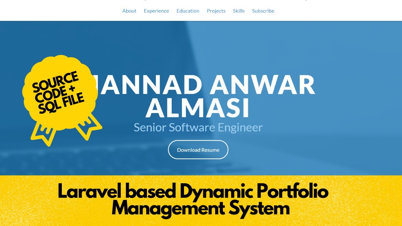PersonalPortfolio Laravel Based Dynamic Portfolio Management System