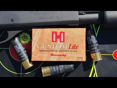 Hornady Custom Lite Low Recoil 12ga 2-3/4" 300gr FTX Sabot Slug Accuracy Test W/ 870 & Rifled Barrel