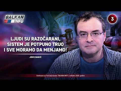 INTERVJU: Jovo Bakić - Ljudi su razočarani, ceo sistem je truo i sve moramo da menjamo! (30.10.2020)