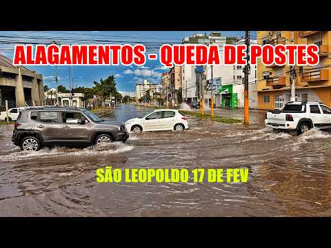 São Leopoldo 17 fev Temporal Alagamentos queda de postes e arvores