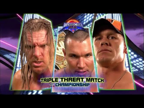 Story of Randy Orton vs. Triple H vs. John Cena | WrestleMania 24