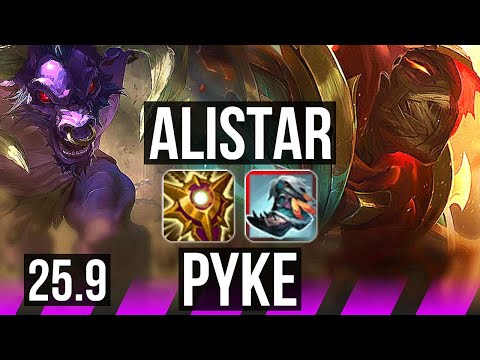 ALISTAR & Ziggs vs PYKE & Aphelios (SUP) | Rank 4 Alistar | EUNE Challenger | 25.9