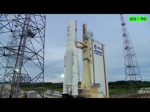 Liftoff of Arianespace’s Ariane 5 with DirecTV-15 and SKY México-1
