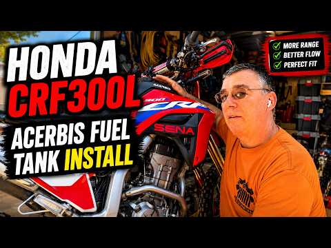 Honda CRF300L Acerbis 3.6 Gallon Fuel Tank Detailed Install #crf300l #hondacrf300l