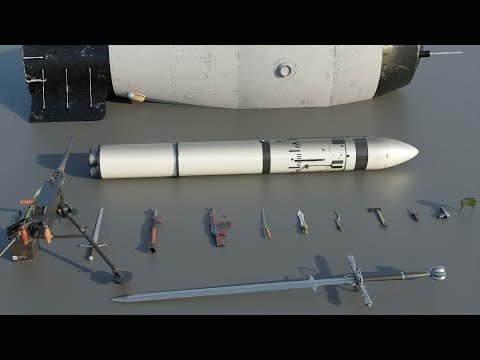 Weapon Size Comparison | 3d Animation Comparison | Real Scale Comparison