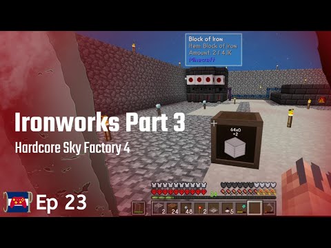 Iron is Done...ish : Hardcore Minecraft Sky Factory 4 Crash Landing - Ep 23