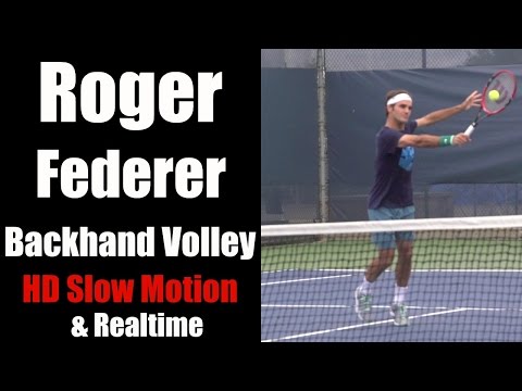 Roger Federer Backhand Volley slow motion and realtime 1080p