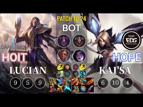DWG Hoit Lucian vs EDG Hope Kai'Sa Bot - KR Patch 10.24