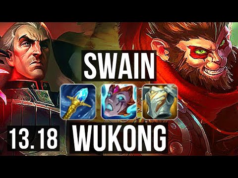 SWAIN vs WUKONG (TOP) | Rank 1 Swain, 2.6M mastery, 1400+ games, Legendary | NA Challenger | 13.18
