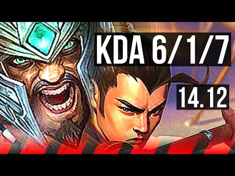 TRYNDAMERE vs XIN ZHAO (TOP) | 6/1/7, 6 solo kills, 900+ games, Dominating | VN Grandmaster | 14.12