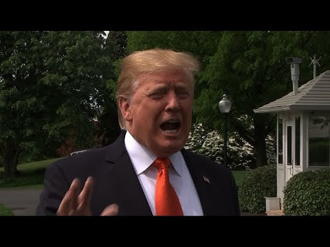 Speaking to reporters on his way to Atlanta, President Donald Trump says his White House will be "fighting all the subpoenas" issued by House Democrats in their investigations into his administration. (April 24)