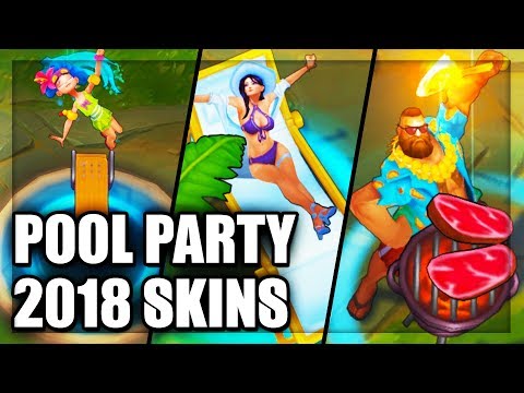All New 2018 Pool Party Skins Spotlight Zoe Caitlyn Gangplank (League of Legends)