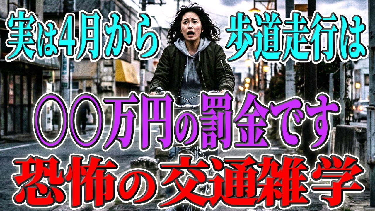 【恐怖の交通雑学】実は、4月から歩道走行は○○万円の罰金になる!?