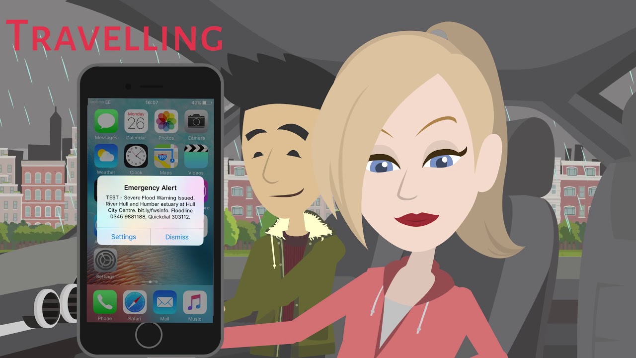 What is cell broadcast technology and how could it be used as part of the Flood Warning Service?