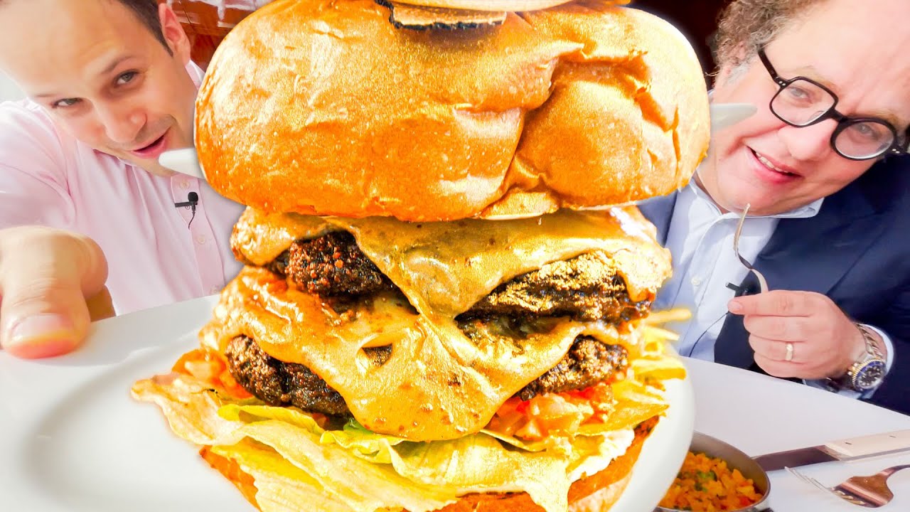 EXTREME Dubai Food - GOLDEN BILLIONAIRE Burger at Burj Khalifa 123rd floor + Wagyu Steak Feast!!!