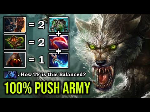 GENIUS 100% PUSH GOD Lycan Army Nobody Can Defend with Crazy Armor Reduction & Sick Micro DotA 2