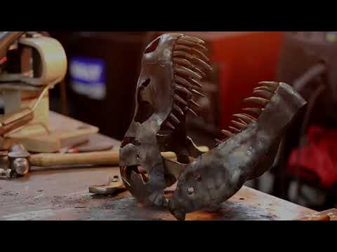 Blacksmithing forging a T Rex Skeleton, how to make Metal Tyrannosaurus Part 1 #withme