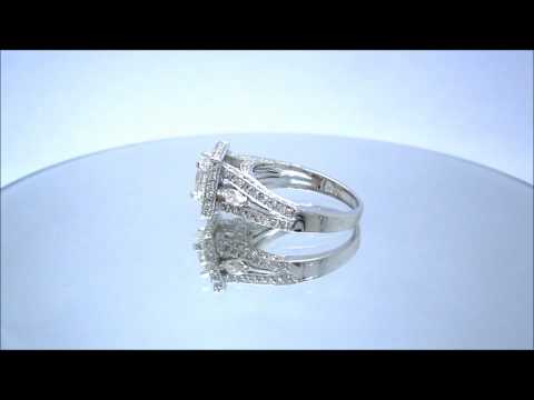 PRINCESS & ROUND DIAMOND ENGAGEMENT RING 18K 1.89CTW - KNR INC - 267