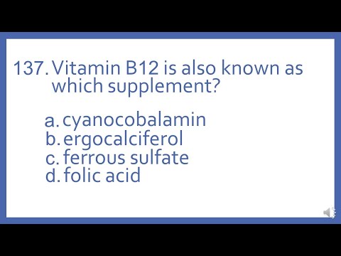 Top 200 Drugs Practice Test Question - Vitamin B12 is also known as which supplement?