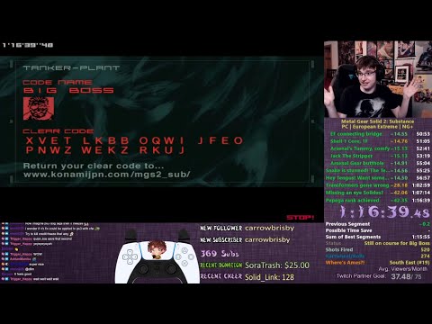 MGS2 PC European Extreme Speedrun 1:16:39
