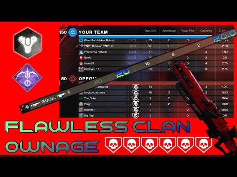 Flawless 20-0 against a full pre-made clan  |Destiny  2 | no commentary