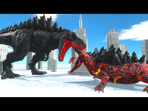 GODZILLA VS FIRE PURUSSAURUS - Animal Revolt Battle Simulator