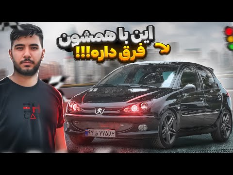 پژو 206 آرسی انقدر تمیز؟!🤯😍|خاصترین دیزاین 206 مشکی⚡️🤤