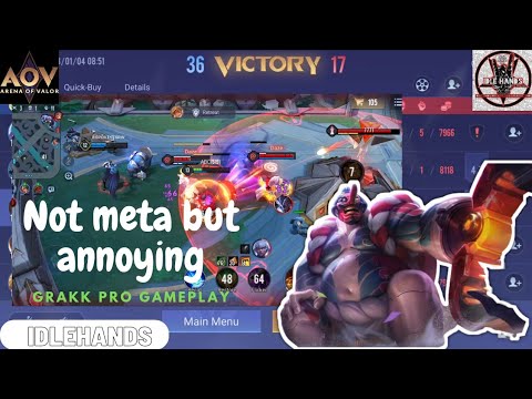 GRAKK Pro Gameplay||Not Meta but Annoying||Hook & Win; Arena Of Valor(@idlehands1571 )