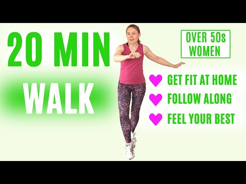 WALK AT HOME - 20 MINUTE BRISK WALK - LOW IMPACT ENDURANCE EXERCISES - Lively Ladies