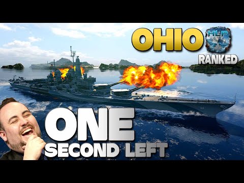 Battleship Ohio in Ranked, ONE SECOND - World of Warships