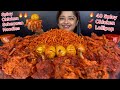 40 SPICY CHICKEN LOLLIPOP AND SPICY CHICKEN AND EGG SCHEZWAN NOODLES WITH FRIED EGGS ASMR MUKBANG