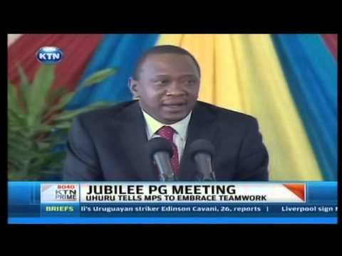President Uhuru Kenyatta at Jubilee parliamentary group meeting