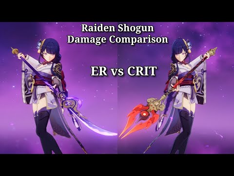 Raiden Shogun ER Build vs CRIT Build | Raiden Shogun Damage Comparison | Genshin Impact