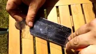 Clear Gorilla tape saves iphone 5